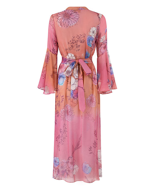Lotus Silk Chiffon Kimono