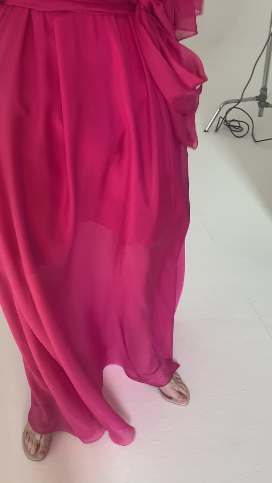 【関税&送料込】Msgm Silk Chiffon Dress Winding Stream Party' Silk Qipao